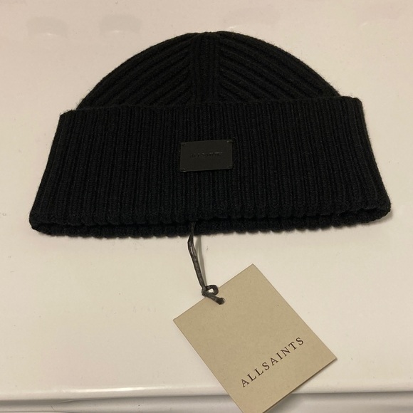 All Saints Other - All Saints Black Ribbed Knit Beanie